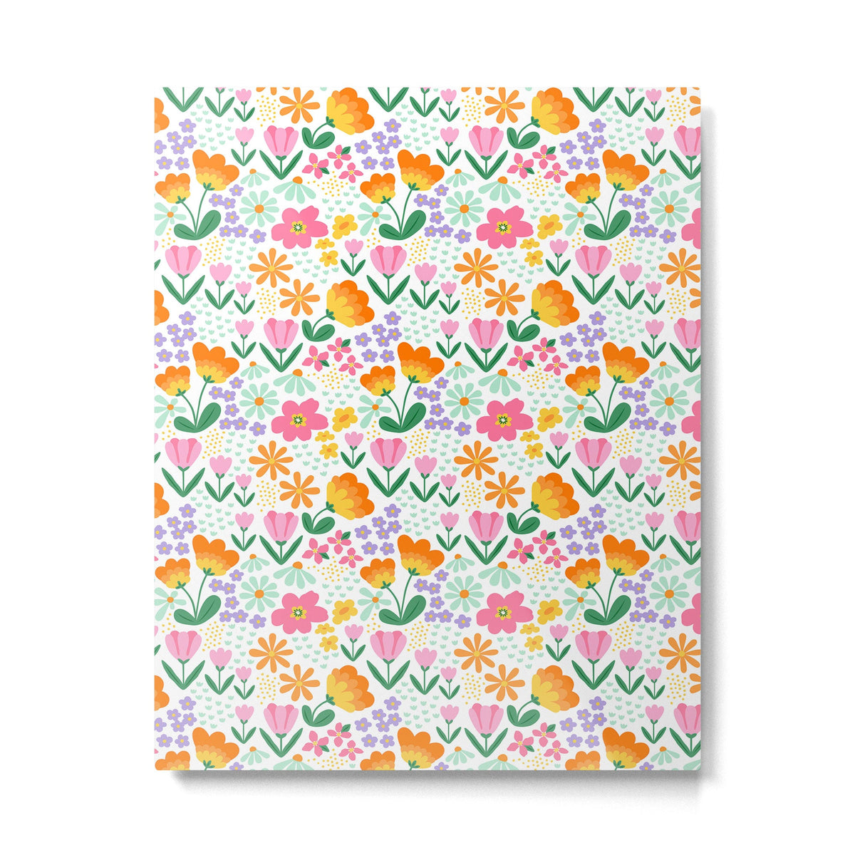 Colorful retro flower folk art pattern Metal Print Gallery Image 4