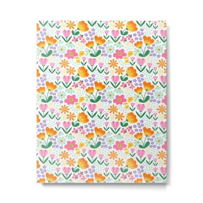 Colorful retro flower folk art pattern Metal Print Gallery Image 4