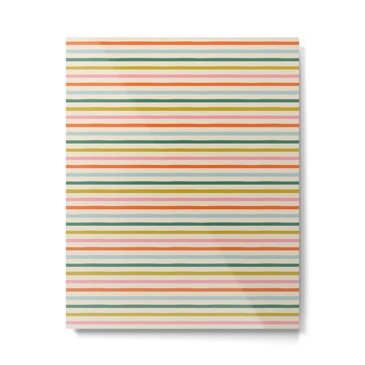Colorful retro stripe line art pattern Metal Print Gallery Image 1