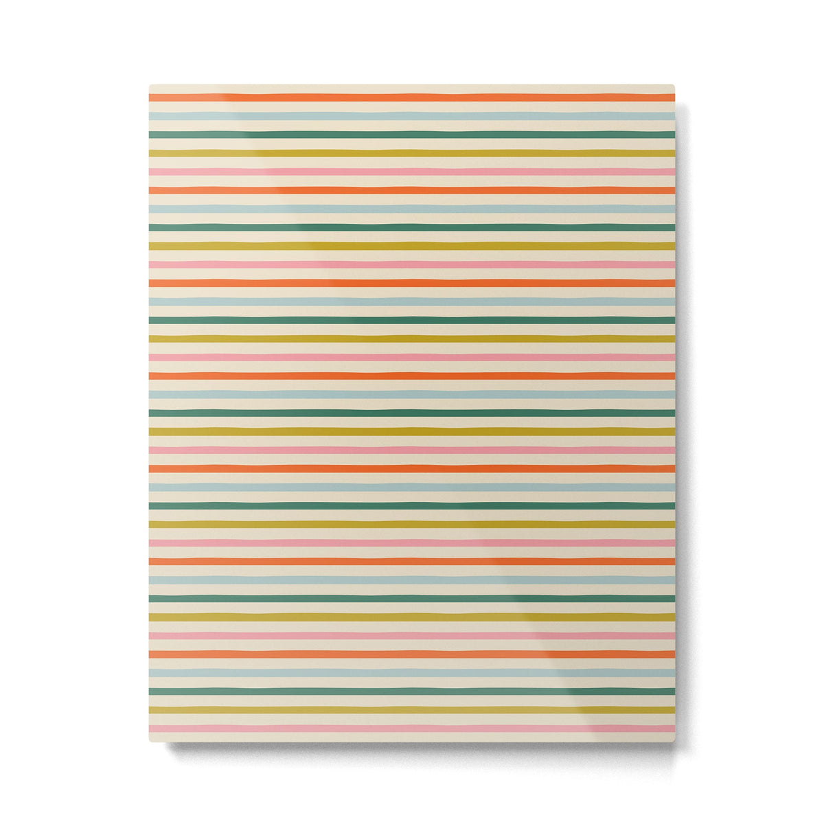 Colorful retro stripe line art pattern Metal Print Gallery Image 2