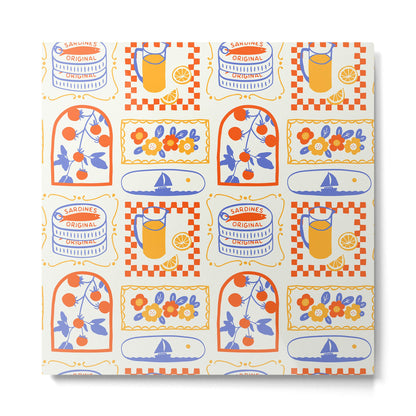 Summer vacation patchwork art pattern Metal Print Gallery Image 2
