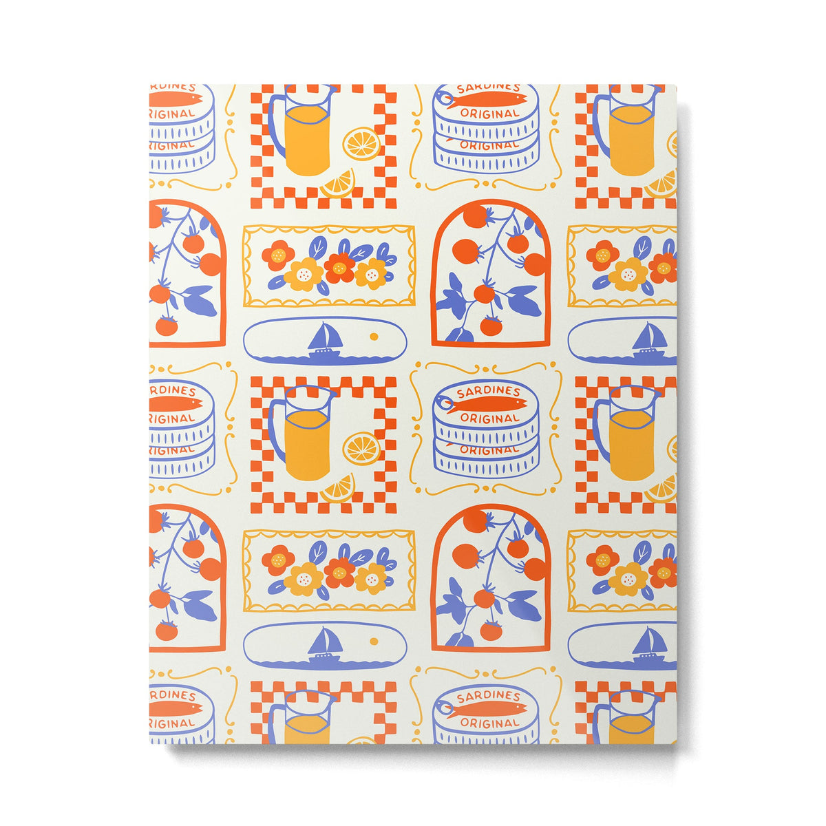 Summer vacation patchwork art pattern Metal Print Gallery Image 1