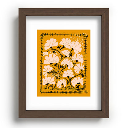 Ever blooming good vibes mustard yellow Framed Art Print Gallery Image 63