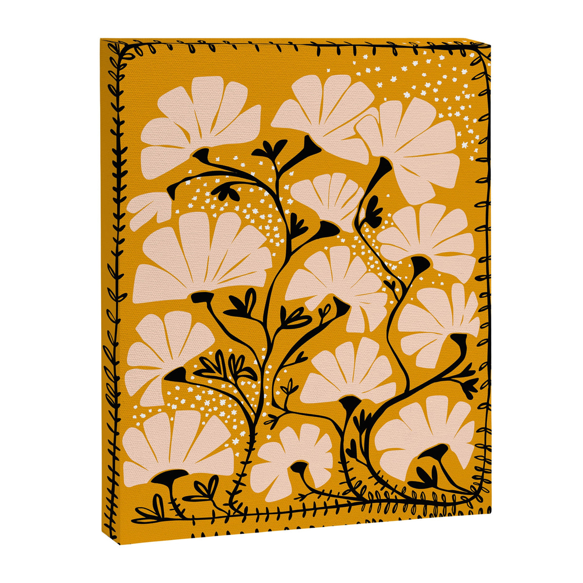Ever blooming good vibes mustard yellow Canvas Print Gallery Image 2
