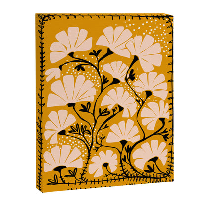 Ever blooming good vibes mustard yellow Canvas Print Gallery Image 2