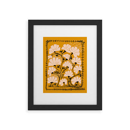 Ever blooming good vibes mustard yellow Framed Art Print Gallery Image 30