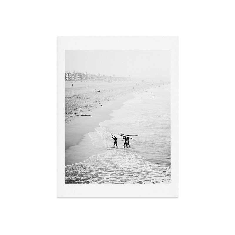 Surfers Exiting the Water in Manhattan Beach California Art Print Gallery Image 7