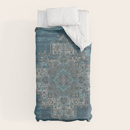 blue oriental vintage rug Duvet Cover Gallery Image 5