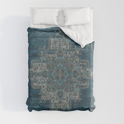 blue oriental vintage rug Duvet Cover Gallery Image 3