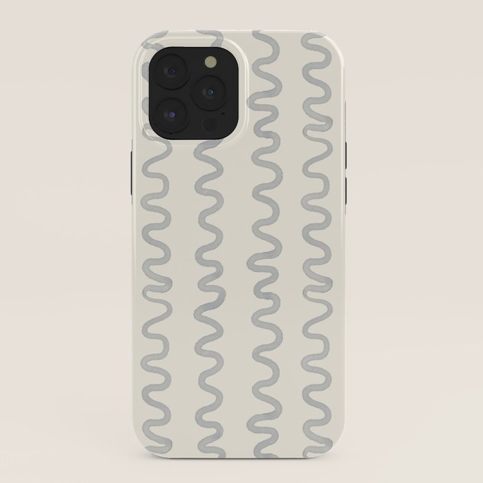 Watercolor Squiggly Lines - Blue Cream iPhone Case Gallery Image 40
