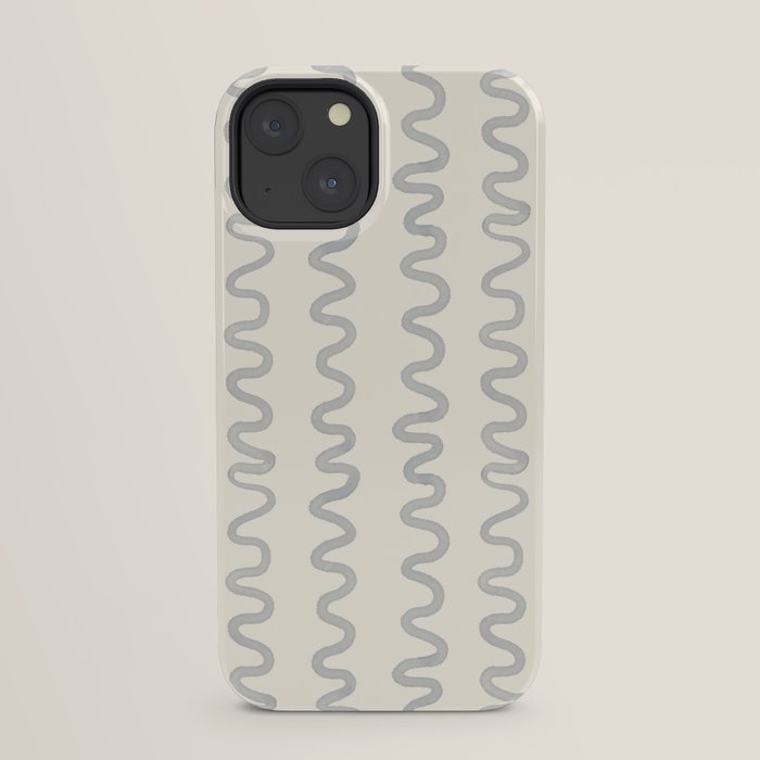 Watercolor Squiggly Lines - Blue Cream iPhone Case Gallery Image 21