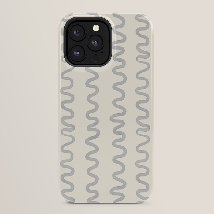 Watercolor Squiggly Lines - Blue Cream iPhone Case Gallery Image 24