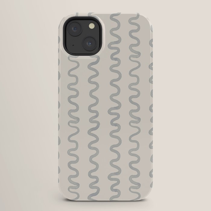 Watercolor Squiggly Lines - Blue Cream iPhone Case Gallery Image 26