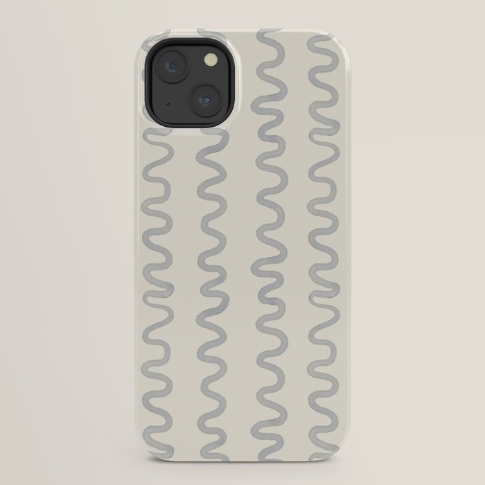 Watercolor Squiggly Lines - Blue Cream iPhone Case Gallery Image 22