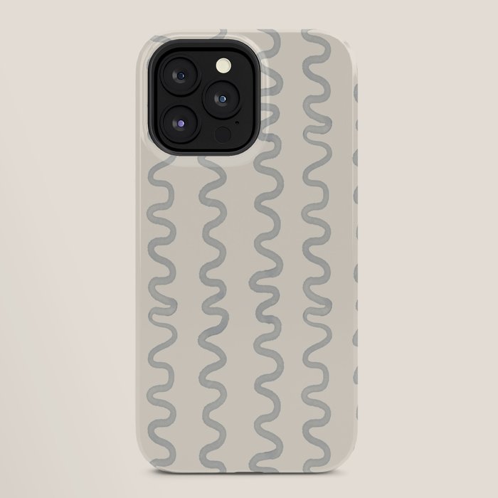Watercolor Squiggly Lines - Blue Cream iPhone Case Gallery Image 28