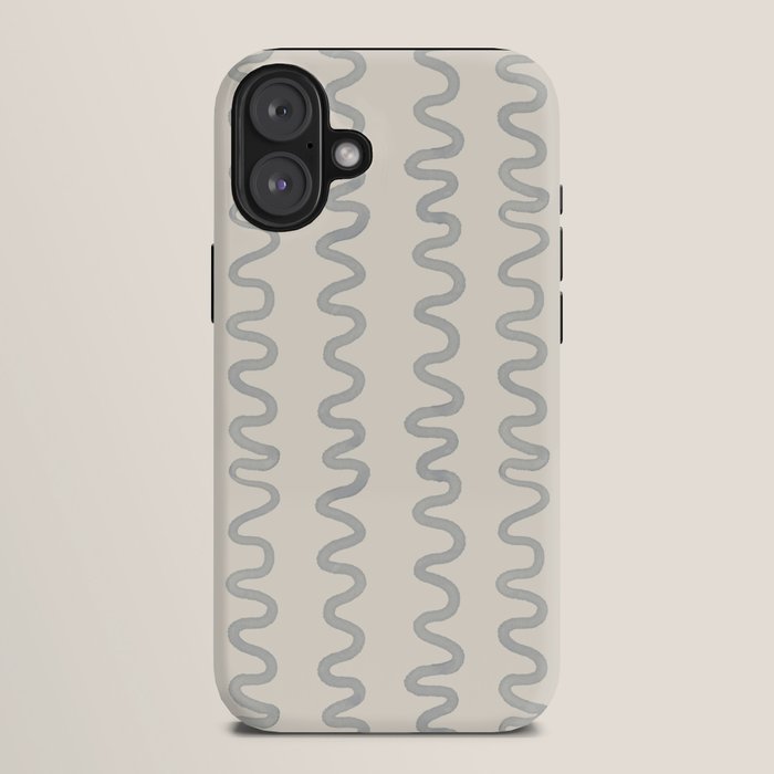 Watercolor Squiggly Lines - Blue Cream iPhone Case Gallery Image 10