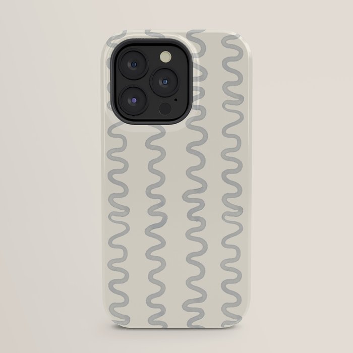 Watercolor Squiggly Lines - Blue Cream iPhone Case Gallery Image 31