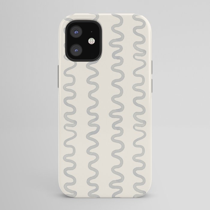 Watercolor Squiggly Lines - Blue Cream iPhone Case Gallery Image 42