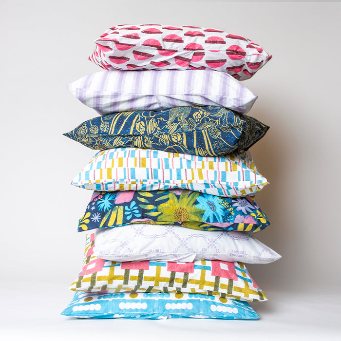 Feathered Stripes Brushed Cotton Duvet Cover Set
