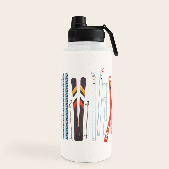 Retro Ski Illustration Water Bottle Gallery Image 5