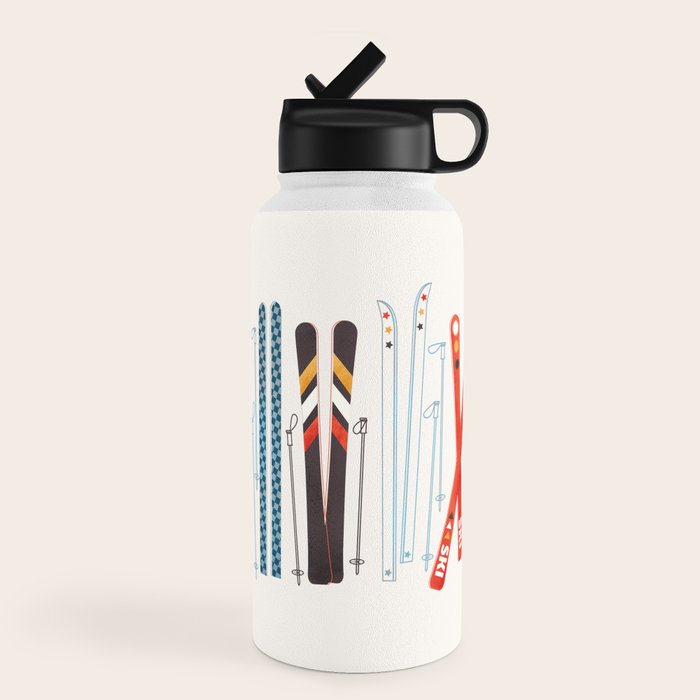 Retro Ski Illustration Water Bottle Gallery Image 4