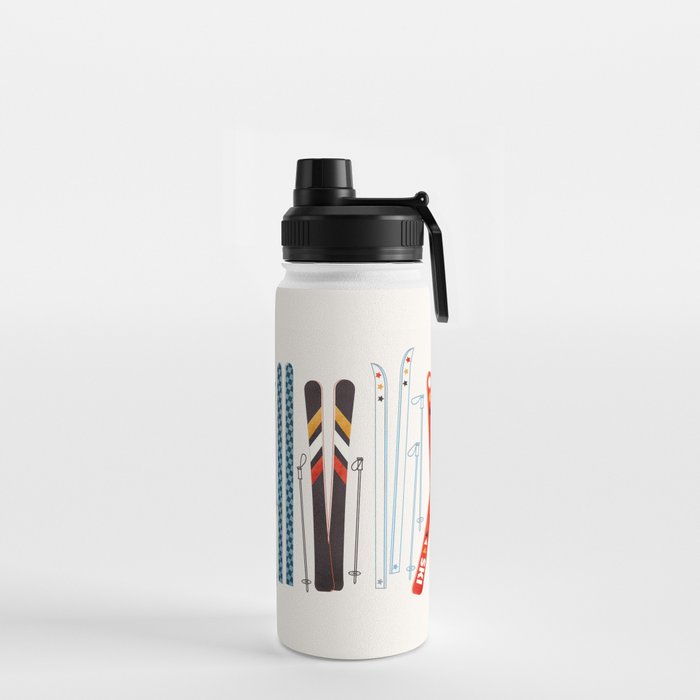 Retro Ski Illustration Water Bottle Gallery Image 2
