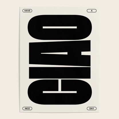Ciao Poster Black Poster Gallery Image 1
