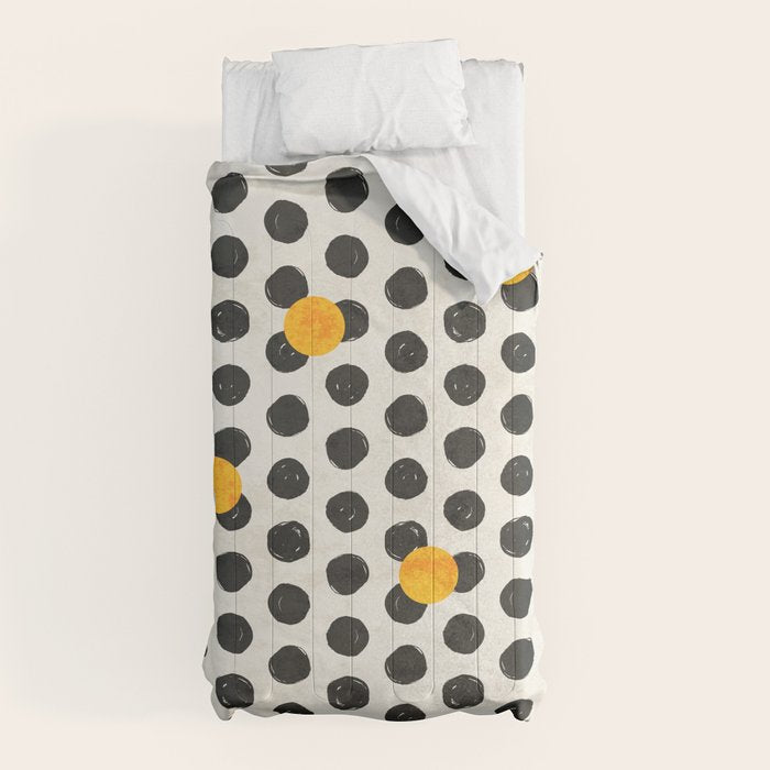 Brushed Strokes | Abstract Mid-Century Dots Pattern Comforter Gallery Image 5