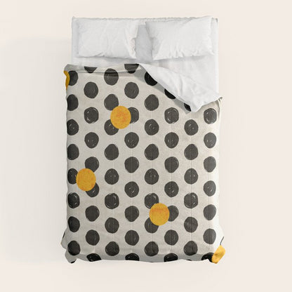 Brushed Strokes | Abstract Mid-Century Dots Pattern Comforter Gallery Image 8