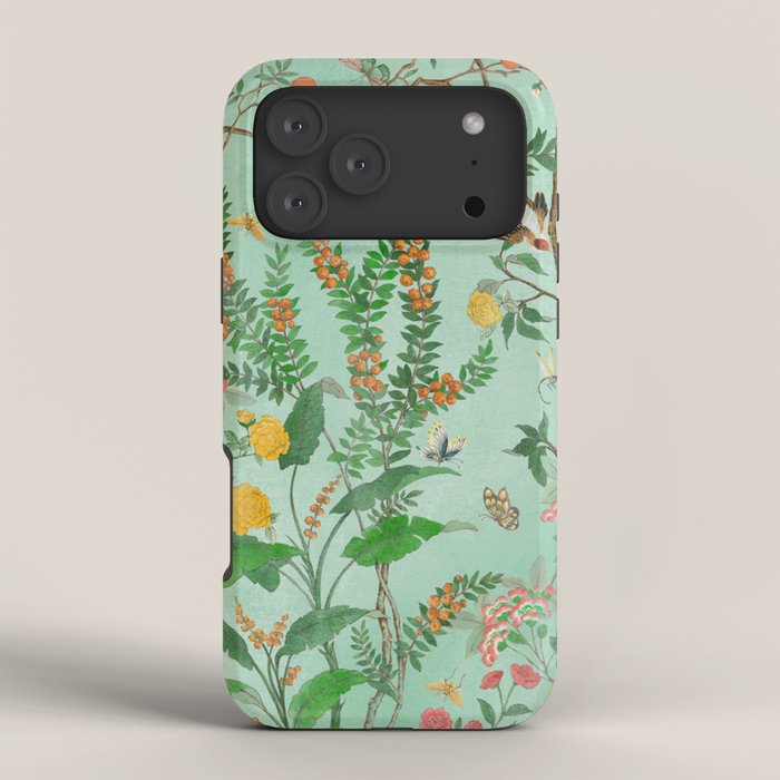Chinoiserie Aqua Mint Floral Garden Fresco iPhone Case Gallery Image 4