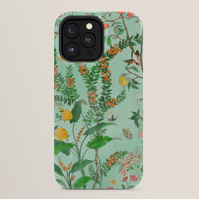 Chinoiserie Aqua Mint Floral Garden Fresco iPhone Case Gallery Image 24