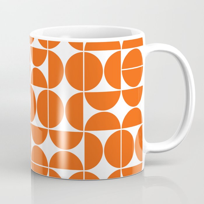 Mid Century Modern Geometric 04 Orange Coffee Mug Gallery Image 1