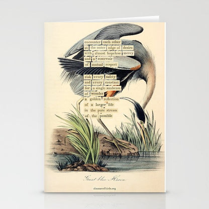 Bird Divinations: Great Blue Heron (about: almanacofbirds.org) Stationery Card Gallery Image 1