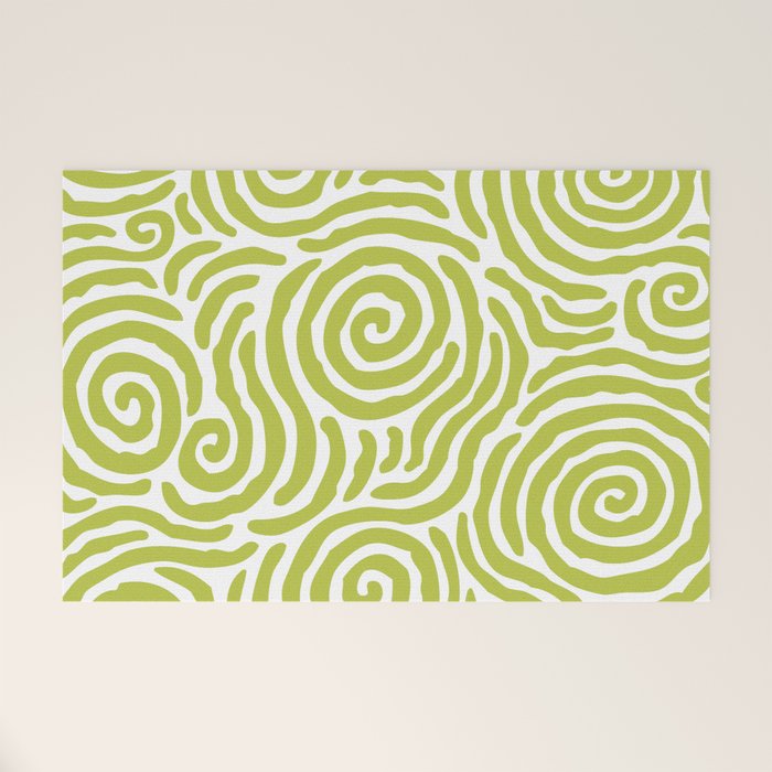 Ripple Effect Pattern Chartreuse Welcome Mat Gallery Image 1