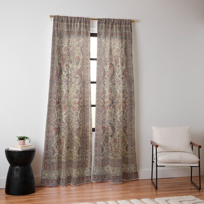 Lavar Kirman Southeast Persian Rug Print Window Curtain Gallery Image 14