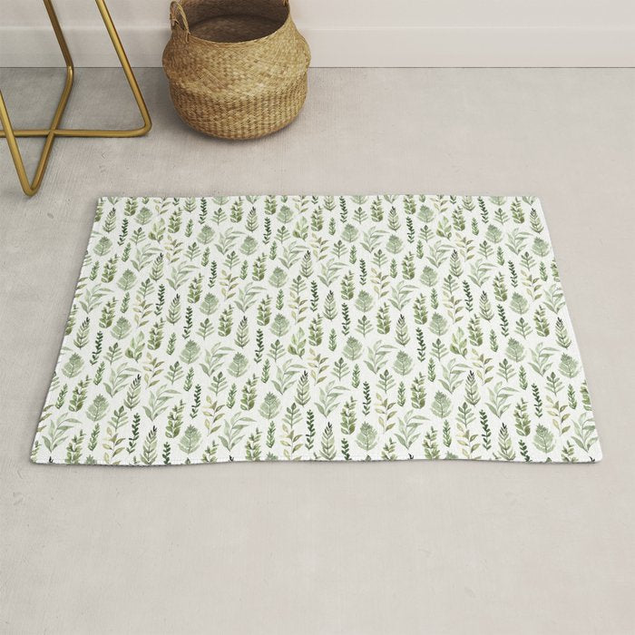 Watercolor leaves Rug Gallery Image 1