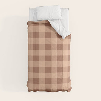Gingham Large Brown Dark Light Tan Comforter Gallery Image 9