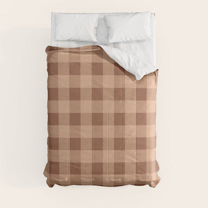Gingham Large Brown Dark Light Tan Comforter Gallery Image 8