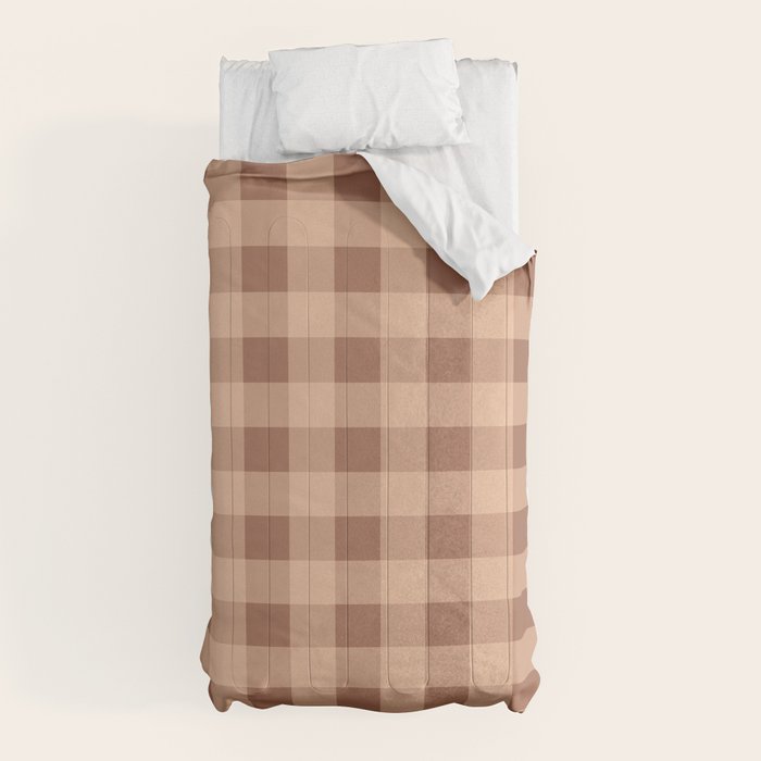 Gingham Large Brown Dark Light Tan Comforter Gallery Image 10