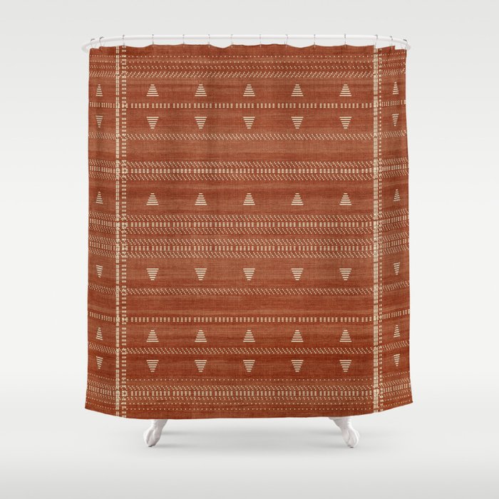 Heddle in Rust Shower Curtain Gallery Image 1