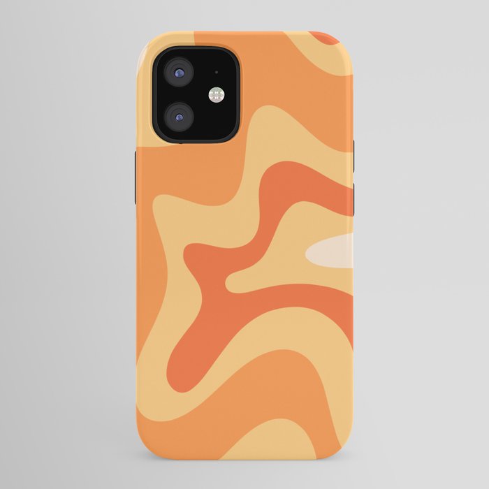 Retro Liquid Swirl Abstract Pattern Square in Tangerine Orange Yellow Tones iPhone Case Gallery Image 41