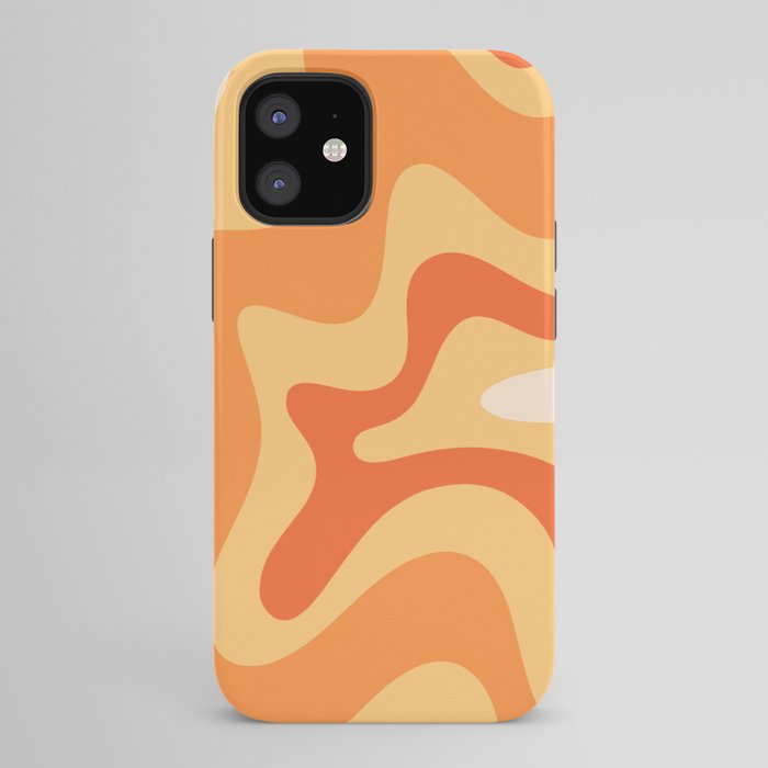 Retro Liquid Swirl Abstract Pattern Square in Tangerine Orange Yellow Tones iPhone Case Gallery Image 42