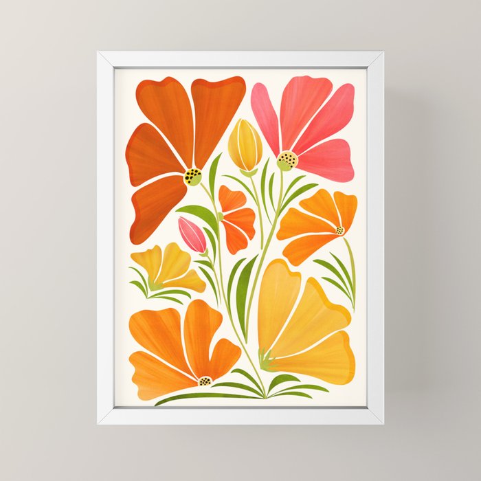 Spring Wildflowers Floral Illustration Mini Art Print Gallery Image 4