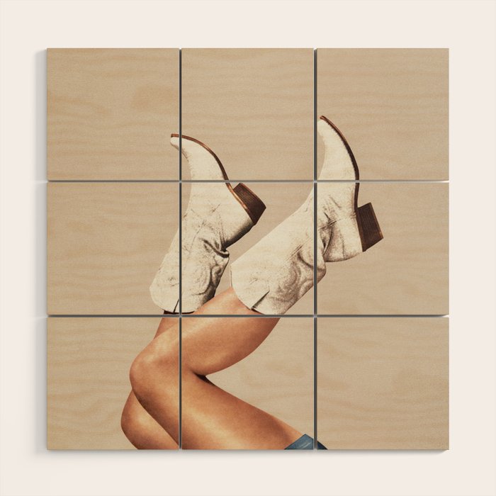 These Boots - Neutral Beige Wood Wall Art Gallery Image 2