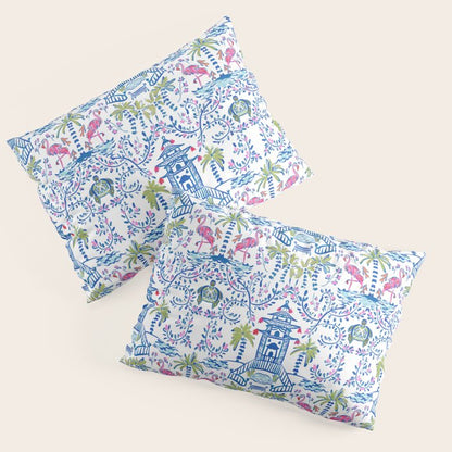 Colorful Coastal Chinoiserie Pillow Sham Gallery Image 1