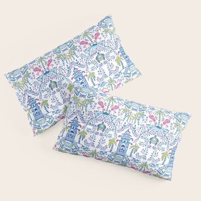 Colorful Coastal Chinoiserie Pillow Sham Gallery Image 4