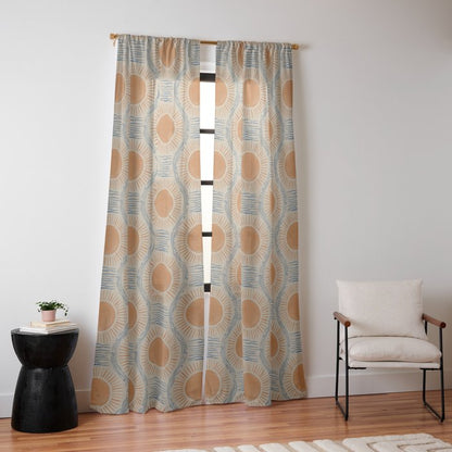 Boho Sun and Sea Vintage Ogee Window Curtain Gallery Image 14