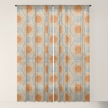 Boho Sun and Sea Vintage Ogee Window Curtain Gallery Image 22