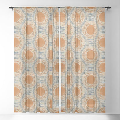 Boho Sun and Sea Vintage Ogee Window Curtain Gallery Image 17