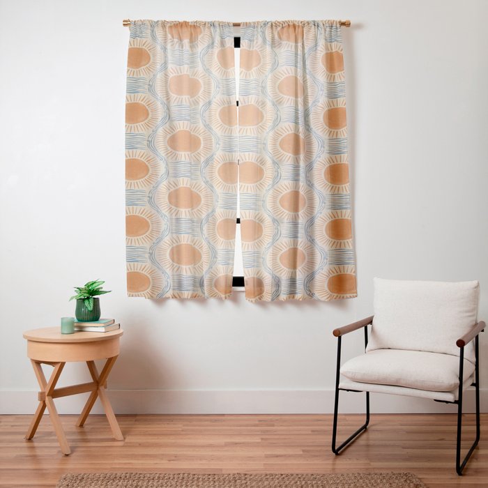 Boho Sun and Sea Vintage Ogee Window Curtain Gallery Image 11